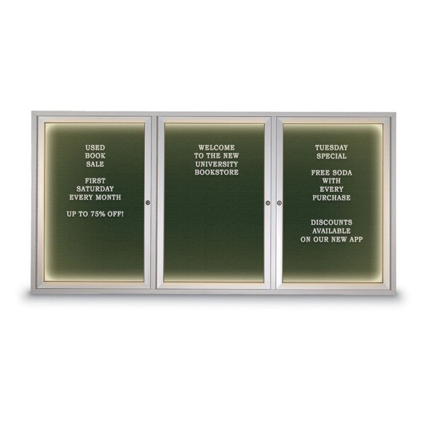 Indoor Enclosed Combo Board, 42"x32", Black Frame/Black Porc & Cobalt